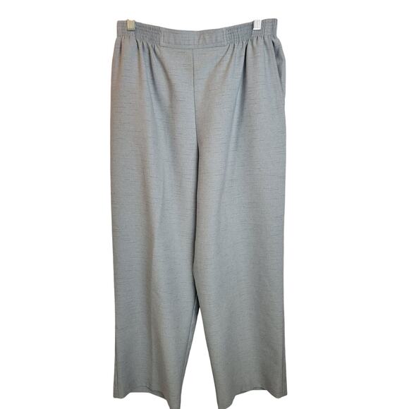 Alfred Dunner Gray Straight Leg High Rise Pull On Cropped Pants Women's Size 14P - Picture 1 of 8